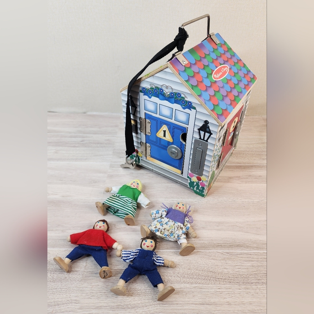 Melissa & Doug Wood Doll Locking House